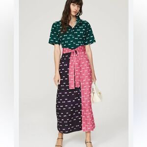 Busayo Collective Polka Dot Multicolored Maxi Shirt Dress Women’s 2